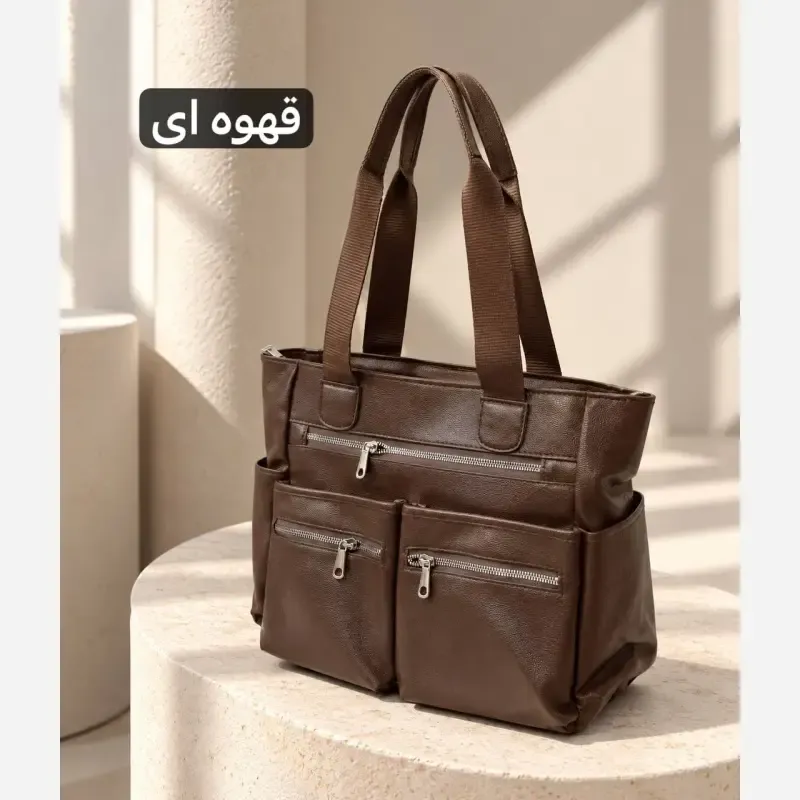 کیف زنانه روزمره چرم مصنوعی ابعاد 37 در 29 سانتیمتر