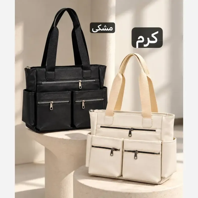 کیف زنانه روزمره چرم مصنوعی ابعاد 37 در 29 سانتیمتر