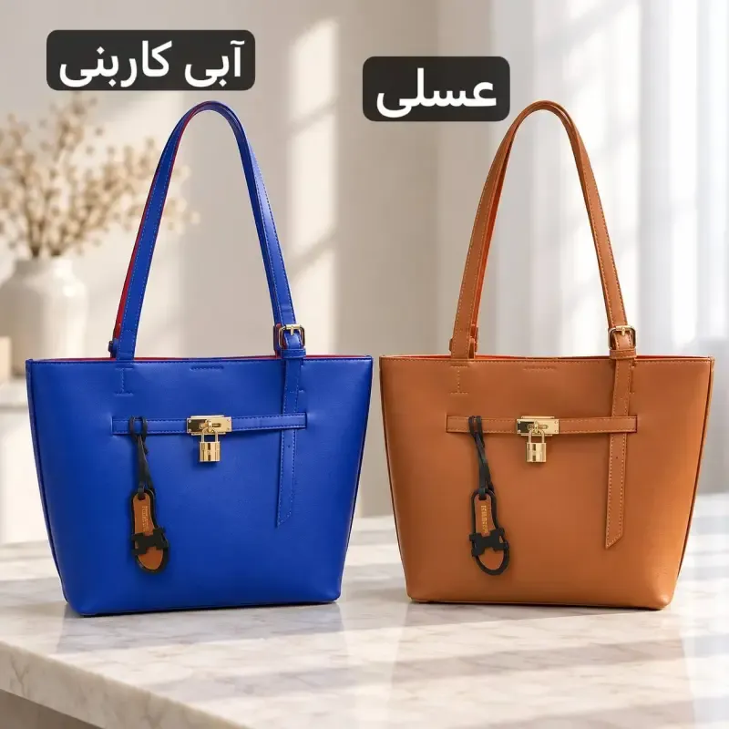 کیف زنانه چرم مصنوعی ابعاد 40 در 27 سانتیمتر