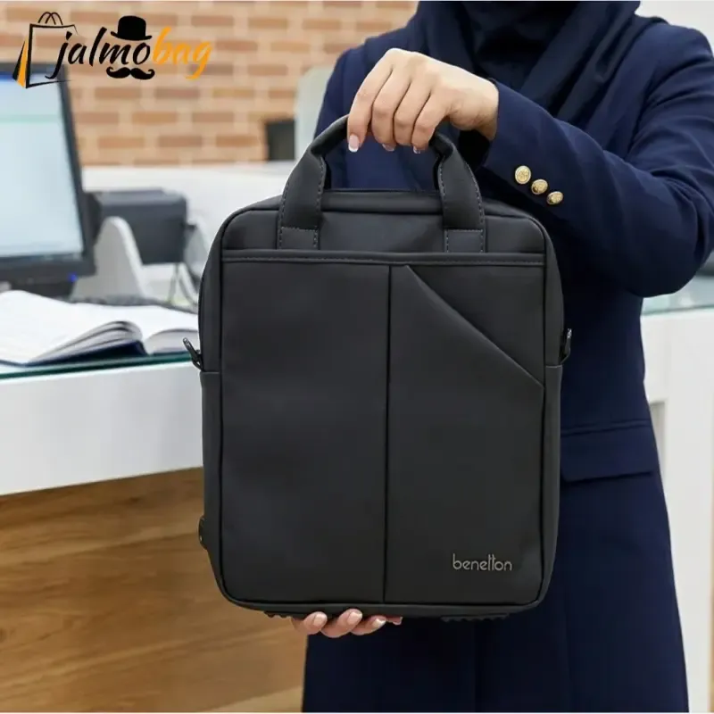 کیف اداری و لپتاپی 3 کاره اسپرت پارچه اسکین مناسب لپتاپ 14.1 اینچ مردانه و زنانه