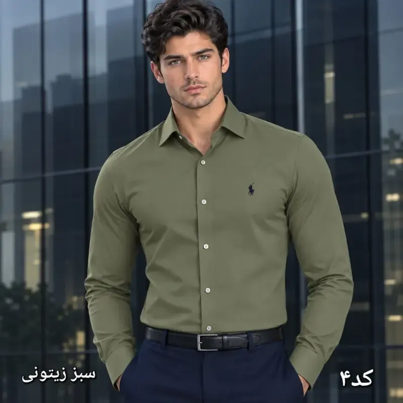 پیراهن آستین بلند مردانه پارچه دوشین قواره آزاد