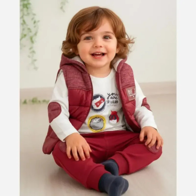 سه تکه زمستانه پسرانه پافر بلوز شلوار