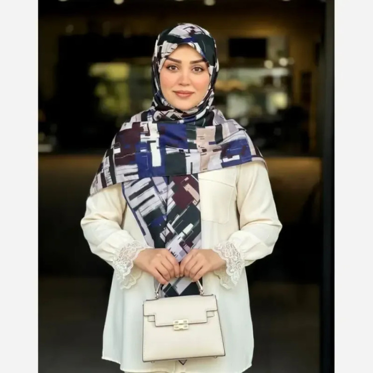 روسری نخ طرح شایلی هندسی کاربردی